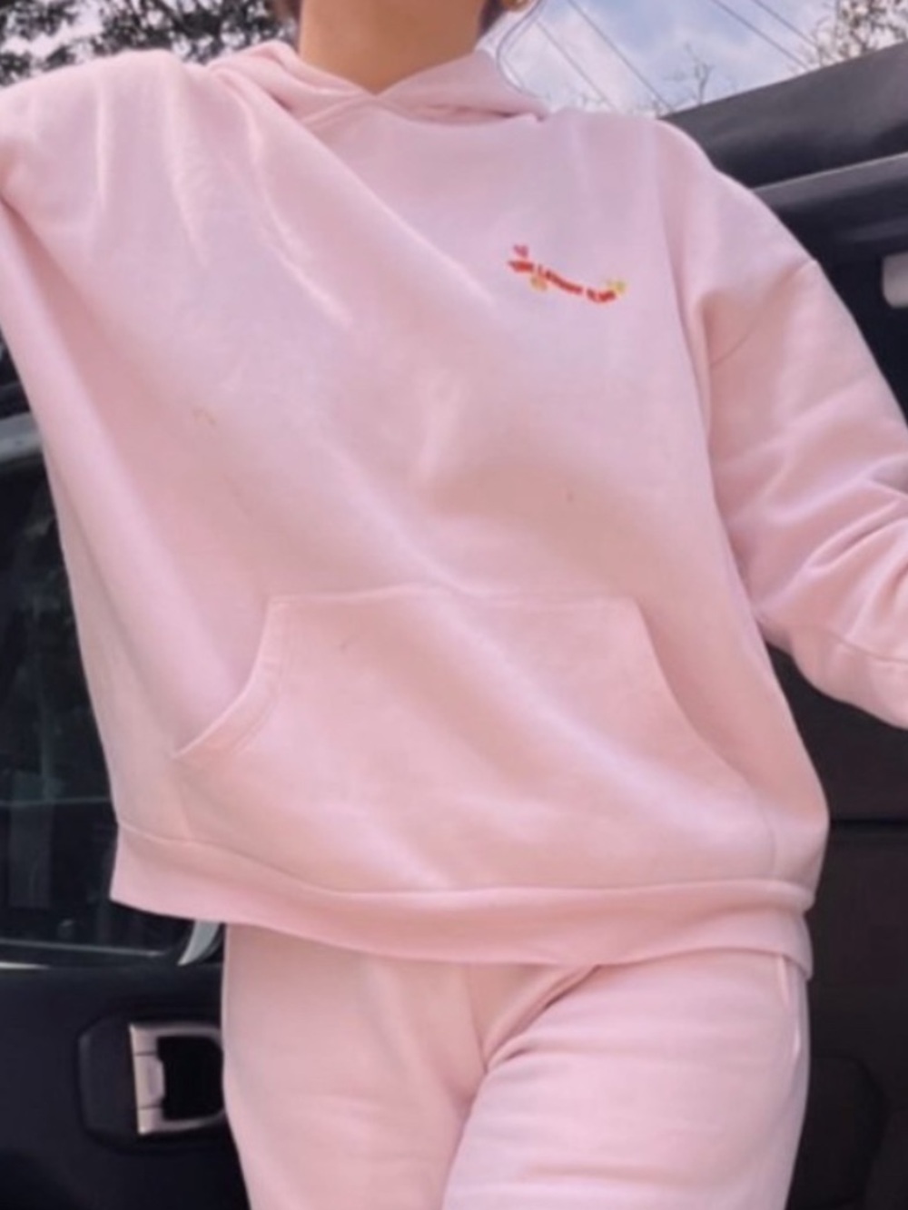 Starfit pink hoodie The Lovers Club embroidered